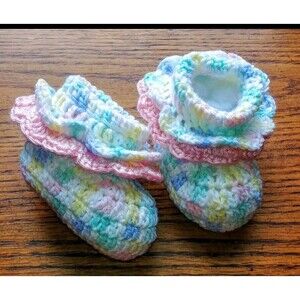 shoes New Girls Leia Allen Booties 0 To 3 months Hand Made crocheted  Baby